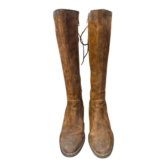 Born Azurite Brown Suede Knee High Back Lace Up Boot Women size 7.5 - Picture 4 of 10